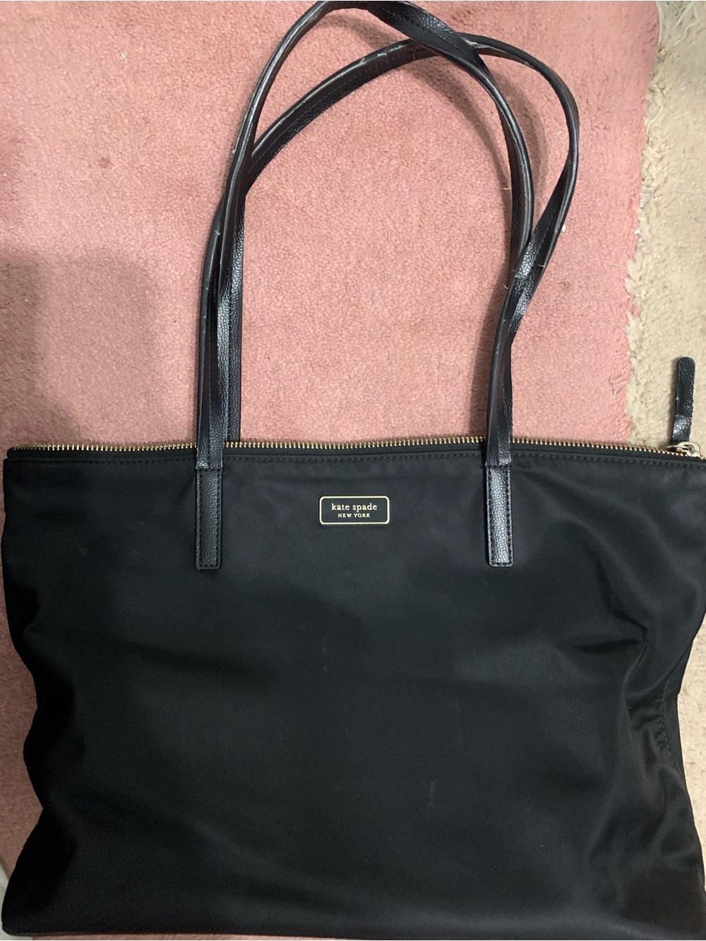 kate spade Black Nylon Tote with Leather Straps